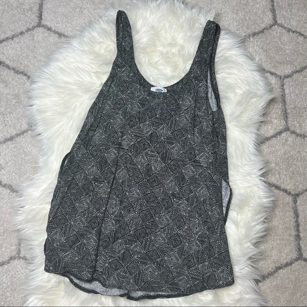 Black and White Geometric Tank Top